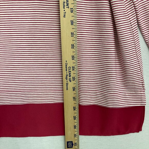 New Chico's Red White Striped V Neck Side Stretch Slit Knit Top size Large/2 - Picture 6 of 11